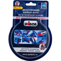 Клейкая двухсторонняя вспененная лента UNIBOB для авторемонтных работ 19 мм х 5 м 215038