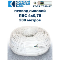 Провод ККЗ ПВС 4x0,75 мм² 200 м белый 01-8204-1 KKZ40-00006955