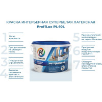 Латексная влагостойкая краска Profilux ВД PL 10L бел. 3 кг Н0000001063