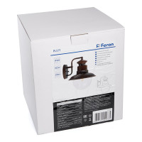 Садово-парковый светильник FERON PL571 на стену вниз 60W 230V E27, коричневый 11625