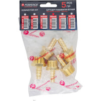 Штуцер пневматический (5 шт; наружная резьба 1/2" - елочка 8 мм) Forsage F-MH08/05K(26091)