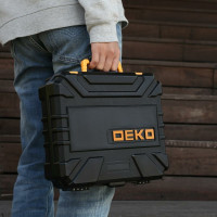 Аккумуляторная дрель-шуруповерт DEKO DKCD20FU-Li + набор 195 инструментов для дома, 20 В, 2х2.0 Ач, в кейсе 063-4135