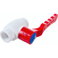 Шаровой кран Blue Ocean (шар - латунь) полипропиленовый для ГВС рычаг - 20 PPRF/BV/PPR/HW-1(W)-20