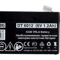 Батарея аккумуляторная АКБ DT 6012 6V 1.2Ah, клеммы F1 ExeGate 282944