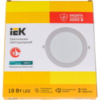 Светильник IEK ДВО 1607 белый, круг LED 18Вт 4000 IP20 LDVO0-1607-1-18-K01