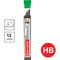 Грифели запасные Hi-Polymer HB 0.7 мм BRAUBERG 36 упаковок по 12 шт 180446