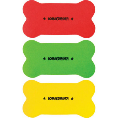 ЮНЛАНДИЯ Стиратели магнитные для магнитно-маркерной доски Косточка,55х110 мм, КОМПЛЕКТ 3 ШТ., 237503