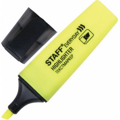 STAFF Текстовыделитель EVERYDAY, ЖЕЛТЫЙ, скошенный наконечник, 1-5мм, 151638