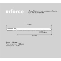 Inforce Пилки по металлу 5 шт. 105 мм для лобзика 11-01-710