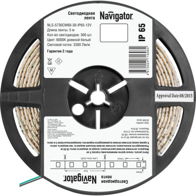 Navigator СД Лента 71 698 NLS-5730CW60-30-IP65-12V R5 (уп.5 м)