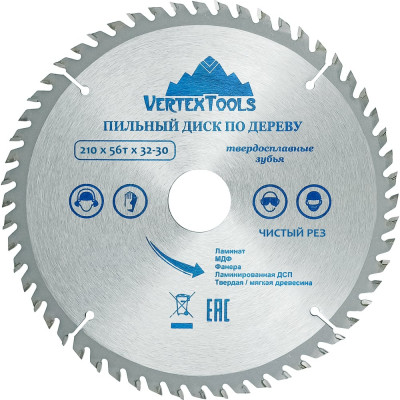 vertextools ПИЛЬНЫЙ ДИСК ПО ДЕРЕВУ 210х56тх32-30 210-56-32