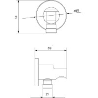 IDDIS Выход для шланга с держателем для лейки, черный, 003BL01i62