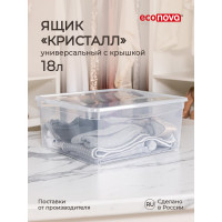 Универсальный ящик Econova Кристалл 400х335х170 мм 18 л бесцветный 431249301