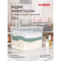 Универсальный ящик Econova Кристалл 400х335х315 мм 34 л бесцветный 431281501
