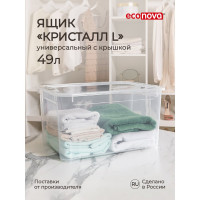 Универсальный ящик Econova Кристалл L 555х390х290 мм, 49 л бесцветный 431265801