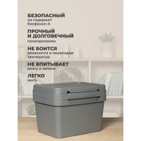 Универсальный ящик Econova Luxe с крышкой, 380х276х220 мм, 18 л серый 433205811