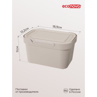 Универсальный ящик Econova Luxe с крышкой, 189х132х110 мм, 1,9 л светло-бежевый 433233434