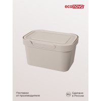 Универсальный ящик Econova Luxe с крышкой, 189х132х110 мм, 1,9 л светло-бежевый 433233434