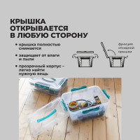 Универсальный ящик для хранения Econova Grand Box с замками и ручкой, 15,3 л 433200402