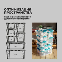 Универсальный ящик для хранения Econova Grand Box с замками и ручкой, 15,3 л 433200402