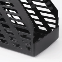 Вертикальный лоток для бумаг BRAUBERG "MAXI-plus" 250х160х300 мм, сетчатый, черный 237005