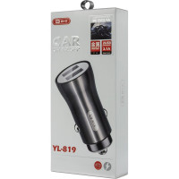 Автомобильное зарядное устройство BYZ 2хUSB-А, 3.1 А, чёрный металл 23750-YL-819BKGN