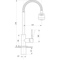 Смеситель для кухни TSARSBERG с гибким изливом тип См-МОЦБА TSB-119-001