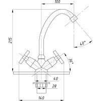 Смеситель для кухни TSARSBERG тип МДЦБА TSB-72-88