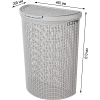 Корзина для белья Econova Eco Style 45 л, 460х265х610 мм светло-серый 431217630