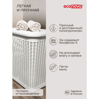Корзина для белья Econova 30л, 370х260х465 мм белый 431293316