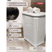 Корзина для белья Econova 30л, 370х260х465 мм белый 431293316