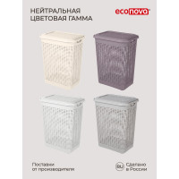 Корзина для белья Econova 30л, 370х260х465 мм белый 431293316