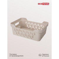 Универсальный ящик Econova Deluxe с крышкой, 380х276х140 мм, 12 л светло-бежевый 433205734