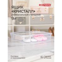 Универсальный ящик Econova Кристалл 400х335х85 мм 9 л бесцветный 431249401
