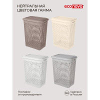 Корзина для белья Econova 50 л, 420х310х560 мм белый 431293416