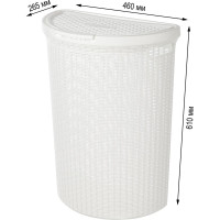 Корзина для белья Econova Eco Style 45 л,  460х265х610 мм белый 431217616