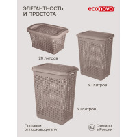 Корзина для белья Econova 50 л, 420х310х560 мм коричневый 431293414