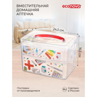 Универсальная коробка Econova Multi Box 2 секции с ручкой и декором, 2 л + 3 л 43123340152