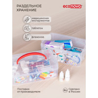 Универсальная коробка Econova Multi Box 2 секции с ручкой и декором, 2 л + 3 л 43123340152
