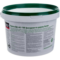 Акриловая краска по дереву VGT ВД-АК-1180 ФАСАДНАЯ, белая, матовая, 3 кг 7342