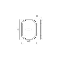 Декоративная накладка Fuaro ESC 486-S SQ XL со шторкой на сувальдный замок, хром CP-8, 1 шт. 39687
