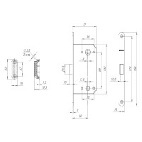 Врезная защелка Fuaro MAGNET M96WC-50 BL-24 черный new plate 42923