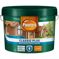 Быстросохнущая пропитка-антисептик 3в1 PINOTEX CLASSIC PLUS (лиственница; 9 л) 5727616