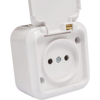 Розетка Bylectrica 1-местная ОУ IP44 серия Прочие изделия, белый, РА16-236