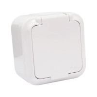 Розетка Bylectrica 1-местная ОУ IP44 серия Прочие изделия, белый, РА16-236