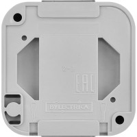 Розетка Bylectrica 1-местная ОУ с заз.конт. IP54, с прозрачной крышкой, серия ПРАЛЕСКА АКВА, серый РА16-297 (02)