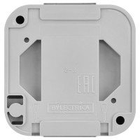 Розетка Bylectrica 1-местная ОУ P54, с прозрачной крышкой, серия ПРАЛЕСКА АКВА, серый, РА16-296 02