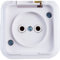 Розетка Bylectrica 1-местная ОУ IP54, серия ПРАЛЕСКА АКВА, белый, РА16-296
