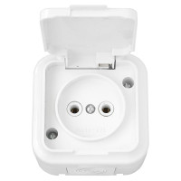 Розетка Bylectrica 1-местная ОУ IP54, серия ПРАЛЕСКА АКВА, белый, РА16-296
