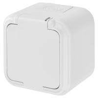 Розетка Bylectrica 1-местная ОУ с заз.конт. IP44 серия Прочие изделия, белый, РА16-214